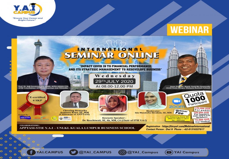 Sekolah Tinggi Ilmu Ekonomi Y.A.I Jakarta, UniKL Malaysia and APPTASI collaborated to organize an international seminar with 